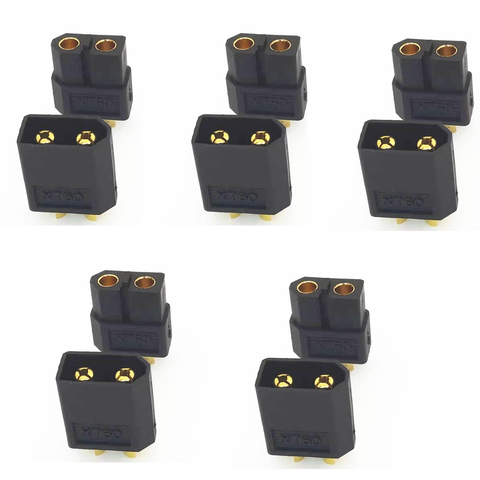 Connecteur Bullet XT60 5 paires de prises pour iMax b6, couleur noir, jaune, homme et femme pour chargeur d'équilibre, accessoire pour batterie RC Lipo/ni-cd ► Photo 1/6