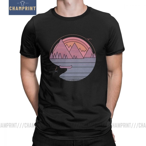 T-Shirt col rond homme, 100% coton, randonnée en plein air Camping estival, les montagnes sont appels ► Photo 1/6