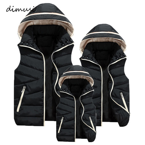 DIMUSI-gilet sans manches pour hommes, veste rembourrée en coton, à capuche, coupe-vent épais et chaud, vêtements d'hiver ► Photo 1/6