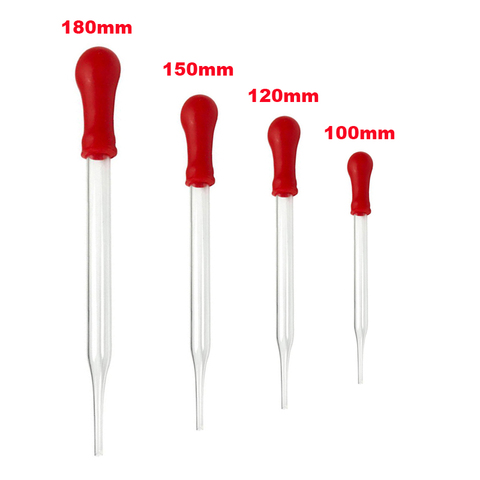 10 Tubes à essai en verre avec Pipette rouge, équipement d'enseignement Non toxique Transparent de laboratoire sans cadre 10cm/12cm/15cm/18cm ► Photo 1/6