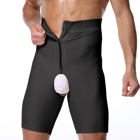 Short amincissant à Compression pour homme, Boxer taille haute, sous-vêtement moulant pour le ventre ► Photo 1/6