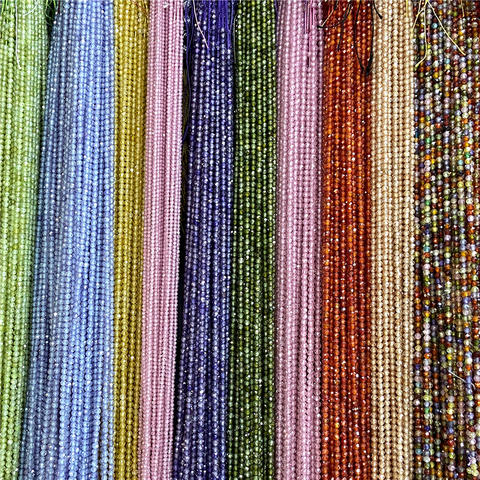 Multicolore Micro facettes naturel Zircon perles en vrac 2mm 3mm Quartz cristal perles pour la fabrication de bijoux accessoires fournitures perles ► Photo 1/6