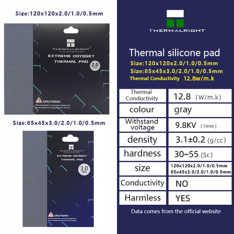 Thermalright ODYSSEY Dissipation thermique coussin de Silicone CPU/GPU carte graphique tampon thermique carte mère Silicone tampon de graisse multi-taille ► Photo 1/6