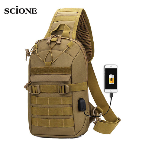 USB charge poitrine sac militaire tactique armée épaule fronde pêche Camping randonnée sacs voyage Duffle Mochila extérieur XA873WA ► Photo 1/6