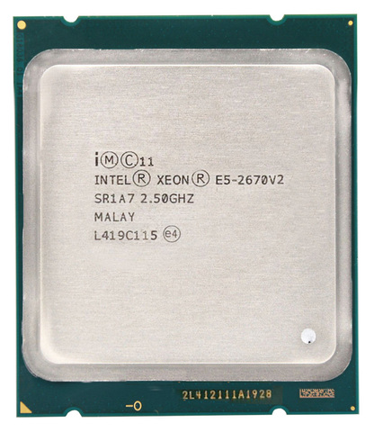 Processeur Intel Xeon E5-2670 V2 E5-2670V2 E5 2670 V2 E5 2670V2, 2.50GHz, 10 cœurs, 25M, LGA2011, adapté à la carte mère X79 ► Photo 1/3