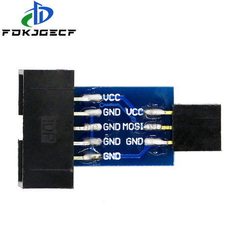 10Pin à 6PiN convertir en carte adaptateur Standard 10 broches à 6 broches pour STK500 AVRISP USBASP fai convertisseur d'interface AVR ► Photo 1/4