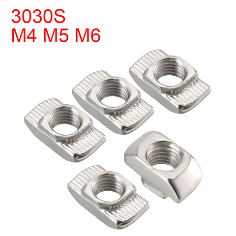 Écrou de fixation tête de marteau pour profil d'extrusion en aluminium, 8mm, série 3030 M4 M5 M6, filetage T, 30x30 ► Photo 1/5