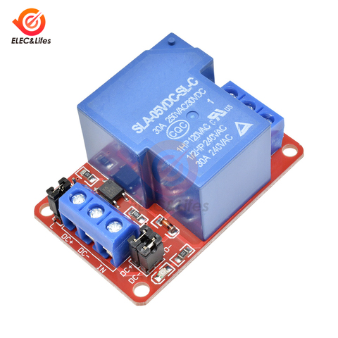 Module de relais haute puissance 1 canal avec carte d'isolation optocoupleur, relais de déclenchement de haut et bas niveau pour Arduino, DC 5V 12V 24V 30A ► Photo 1/6