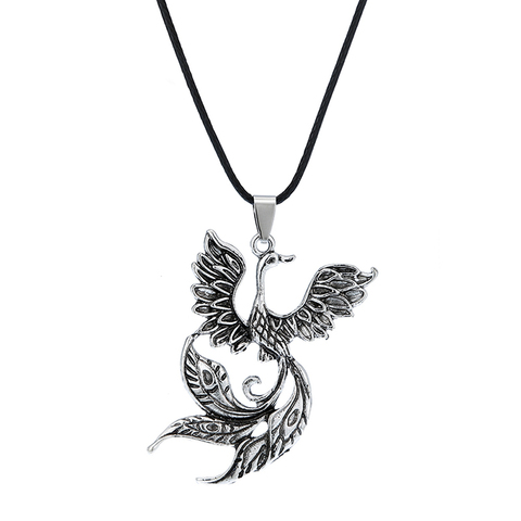 Vintage pendentif Phoenix feu oiseau collier Firebird pendentif bijoux ange aile collier Phoenix oiseau pendentif Style Punk ► Photo 1/6