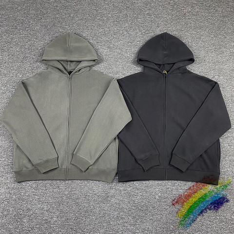 Cardigan couleur unie Kanye West saison 6 sweat à capuche avec fermeture éclair hommes femmes 1:1 meilleure qualité pull gris sweats à l'intérieur des étiquettes ► Photo 1/6