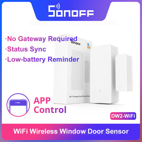 Sonoff DW2-WiFi sans fil sécurité porte/fenêtre capteur alarme Notification scène intelligente via l'application eWeLink prise en charge des appareils Sonoff IFTTT ► Photo 1/6