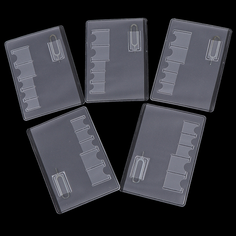 5 pièces facile à transporter clair pvc protecteur Portable pour carte mémoire Sim multifonctionnel universel Sim étui de rangement pour carte boîte sac ► Photo 1/6