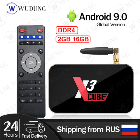 Ugoos X3 PRO X3 CUBE – boîtier Smart TV Android 9.0, Amlogic S905X3, 2 go/4 go DDR4, 16 go/32 go, WiFi 2.4/5 ghz, LAN 1000M, bt, HD, 4K ► Photo 1/5