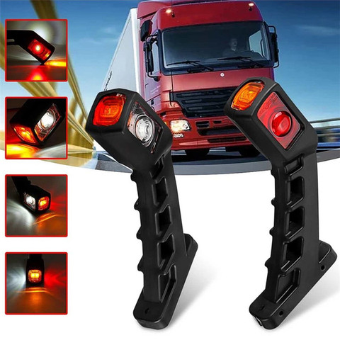 Marqueurs latéraux 1 paire pour remorque camion de 24v/12v, remorque camion LED, indicateur de clignotant, contour de caravane ► Photo 1/6