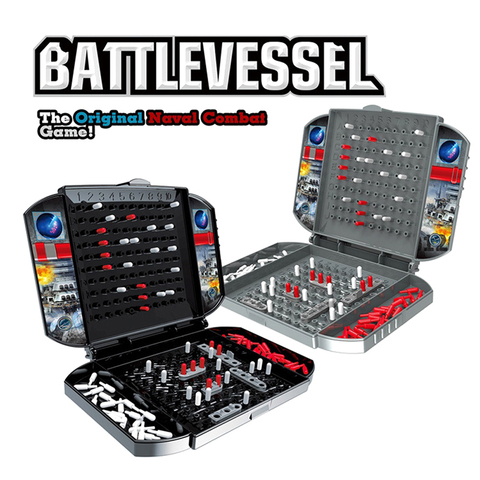 Battleship-plateau de Combat Naval, jeu de stratégie classique, jeu de Puzzle, boîte de couleur aléatoire ► Photo 1/6