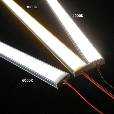 Barre lumineuse LED 12vdc 50cm 20 pouces, 2835 60 120/240 led par mètre, bande rigide plate en forme de U, diode invisible 2W/6W/9W ► Photo 1/6