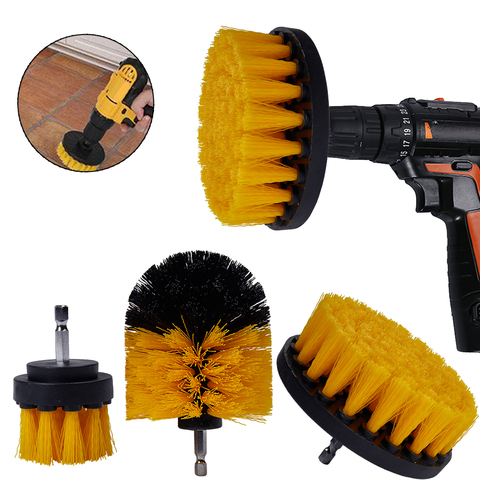 Brosse ronde pour perceuse électrique, brosse en Nylon pour tapis, en plastique et pneus de voiture ► Photo 1/6