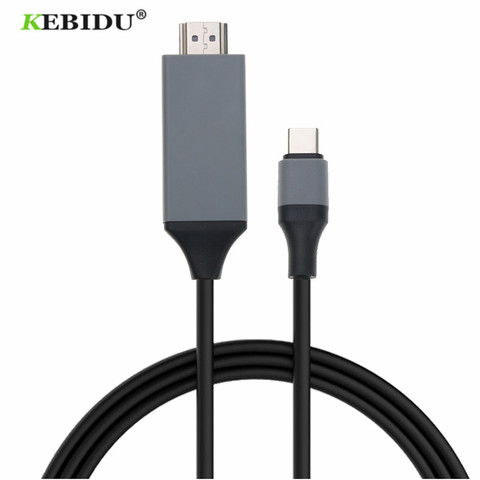 KEBIDU 2m type-c USB-C vers HDMI-câble HDTV 4K @ 30Hz compatible pour Samsung pour Galaxy Note 8 9 S10 + Plus câble USB C HDMI-co ► Photo 1/6