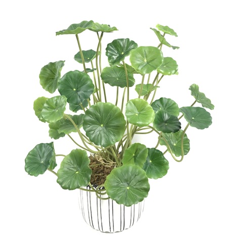 37cm18 tête vert artificiel petite feuille de Lotus en plastique plante branche intérieure bonsaï cuivre argent feuille bouquet maison hôtel Vase Decorat ► Photo 1/5