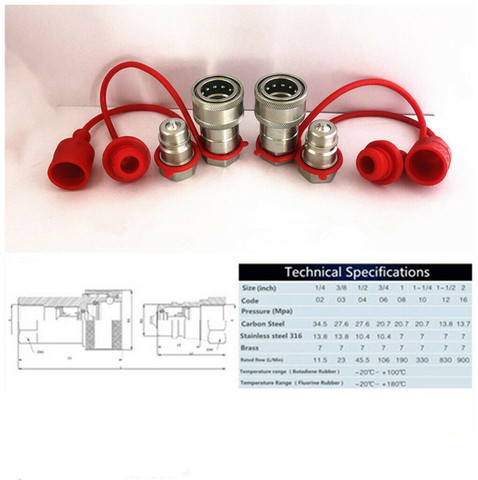 Coupleurs pour tracteur hydraulique à connexion rapide, 2 pièces 1/2 