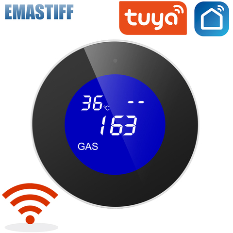 Affichage LCD Tuya WiFi gaz LPG capteur de fuite alarme détecteur de sécurité incendie APP contrôle sécurité à la maison surveillance intelligente de la température ► Photo 1/6