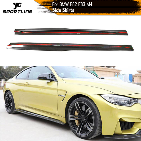 Fibre de carbone/FRP jupes latérales lèvres d'extension pour BMW F82 F83 M4 Coupe Convertible 2014 - 2022 Kits de carrosserie jupes latérales tablier ► Photo 1/1