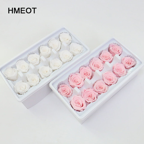 Roses éternelles préservées haut de gamme, 12/lot, 3-4CM de diamètre, pour la fête des mères, boîte cadeau ► Photo 1/6