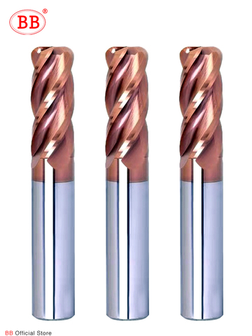 Fraise en bout de rayon de coin de BB CNC R coupeur de Bullnose outil de routeur en métal en acier de carbure de tungstène 3 4 cannelures R0.5 R1 usinage de Surface ► Photo 1/6