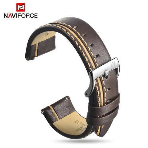 Bracelet de montre pour hommes, couleur marron, noir, véritable, étanche, accessoires de montre, libération rapide avec boucle, 24mm ► Photo 1/6