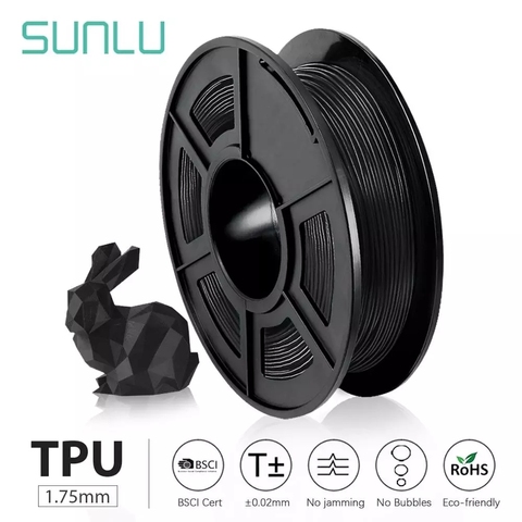 SUNLU-Filament Flexible TPU, Filament polychrome 0.5mm, pour bricolage Flexible, cadeau ou modèle d'impression, 5 pièces, 1.75 kg ► Photo 1/6