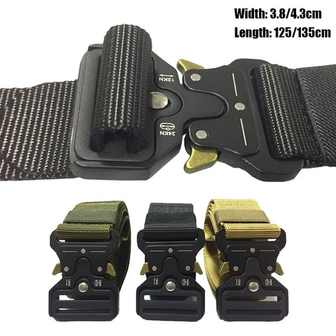 Ceinture tactique militaire Nylon armée Police survie en plein air Combat ceinture chasse accessoires formation intérieur métal boucle ceinture ► Photo 1/6