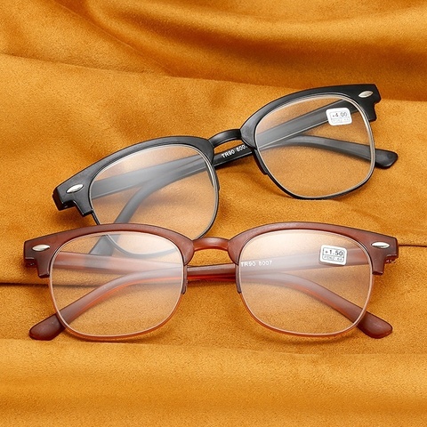Hommes femme demi cadre personnes âgées lunettes de lecture ultraléger Anti-fatigue TR90 cadre Portable presbyte lunettes de lecture + 1.0 à + 4.0 ► Photo 1/6