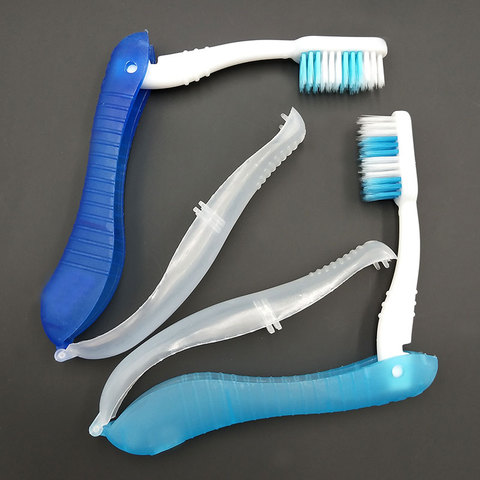 Brosse à dents jetable Portable, hygiène buccale, Portable, pliable, voyage, Camping, randonnée, brosse à dents ► Photo 1/3