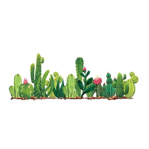 Autocollant Mural en vinyle D0T4, Pot de Cactus Succulents, plante de fleurs, autocollant Mural pour chambre, Art canapé, arrière-plan de pépinière, affiche murale ► Photo 1/6