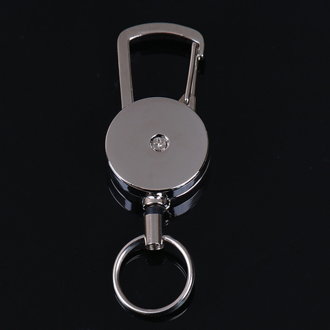 Porte-clefs rétractable avec mousqueton, 1 pièce, porte-cartes, Clip de ceinture, enrouleur, longueur de 50cm ► Photo 1/6