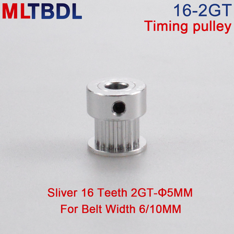 Arc GT 16 teeth 2GT Timing Pulley Bore 5mm for GT2 Open Synchronous belt width 6mm/10mm small backlash 16Teeth 16T ► Photo 1/6