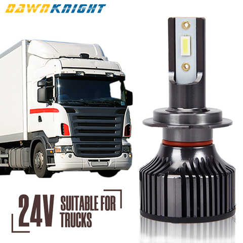 2 PIÈCES 24V Ampoule Led Pour Camion H4 H7 H1 H3 H11 6000K 12000LM Faisceau Bas Haute Faisceau Led Très Brillante Phare Camion Lumière Seulement Pour 24V ► Photo 1/6