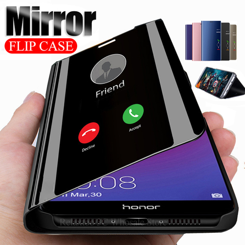 Étui en cuir miroir honour 7a pro housse de support à rabat pour huawei honour 7c 7s sur honer 7 c a s 7apro 7cpro AUM-AL29 a7 c7 coque de téléphone ► Photo 1/6