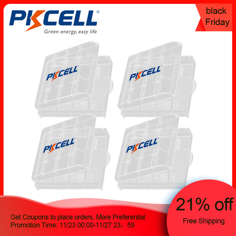 Boîte portative en plastique de boîtier de support de PKCELL de 4 pièces pour la batterie Rechargeable/primaire d'aa AAA ► Photo 1/6