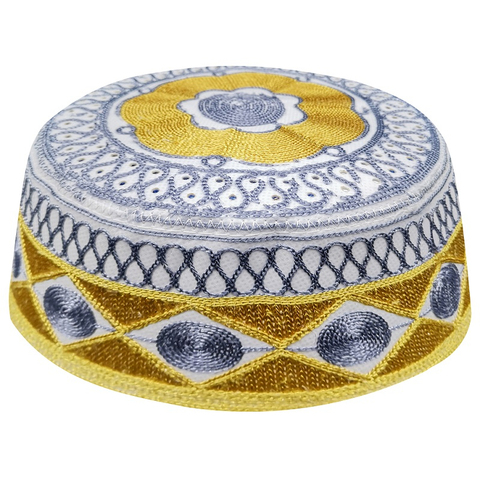 Casquette arabe pour hommes, Chapeau Islamique, jaune, gris, musulman, nigérian, traditionnel, Gorro Turco ► Photo 1/6