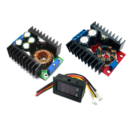 Convertisseur de suralimentation cc 9A 300W 150W, convertisseur abaisseur Buck module de puissance DC 0-100V 10A voltmètre numérique ammètre double affichage ► Photo 1/6