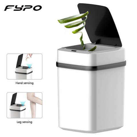 Fypo – poubelle intelligente automatique sans contact de 10 L avec capteur de mouvement infrarouge, poubelle de cuisine ► Photo 1/6