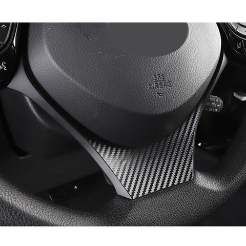 Garnitures décoratives pour intérieur de volant de voiture, en plastique ABS, en Fiber de carbone, pour Toyota C-HR CHR 2016 2017 ► Photo 1/6