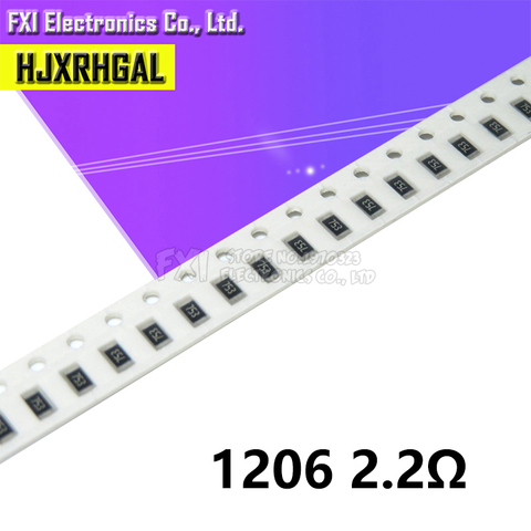 Résistance à puce SMD 100, 1206 ohm, 2.2 W 1/4W 2.2R 2R2, 0.25 pièces, nouveau, original ► Photo 1/2