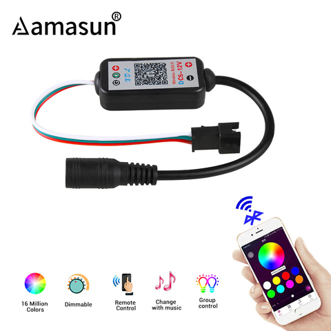 Wireless Dimmer XDL Music Bluetooth RGB Controller by Smart Phone APP for WS2811 WS2812 WS2812B SK6812 1903 Pixel LED Strip ► Photo 1/6