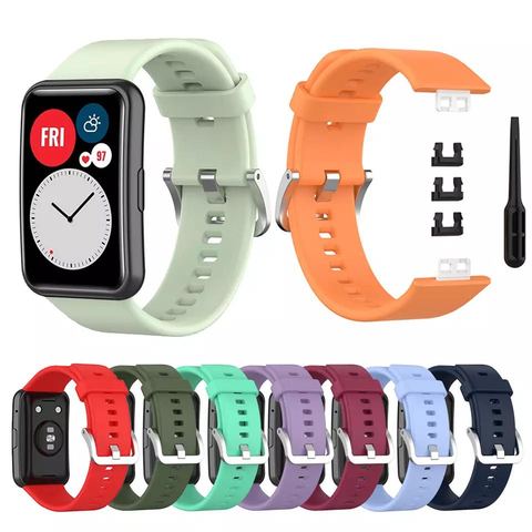 Bracelet en Silicone souple pour montre Huawei, Original, avec étui de protection ► Photo 1/6