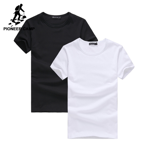 Pioneer Camp 2-pack promotion t-shirt hommes marque-vêtements à manches courtes solide t-shirt mâle décontracté t-shirt mode hommes ► Photo 1/5