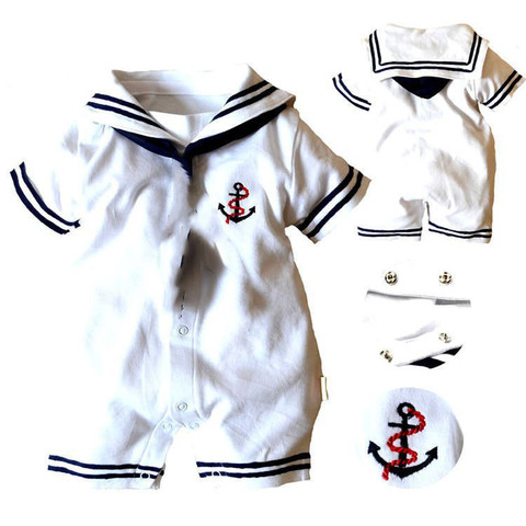 Bébé garçon vêtements infantile marin barboteuse combinaison tenues nouveaux vêtements ► Photo 1/4