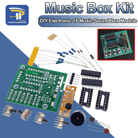 16 boîte de son de musique-16 cartes 16 tons Module électronique Kit de bricolage pièces composants soudure pratique Kits d'apprentissage pour Arduino ► Photo 1/6