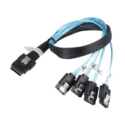 0.5M/0.7M/1M SAS SATA câble 36Pin SFF-8087 mâle à 4 SATA 7Pin répartiteur câble adaptateur Mini SAS 4i SFF8087 36P à 4 SATA 7P câble ► Photo 1/6